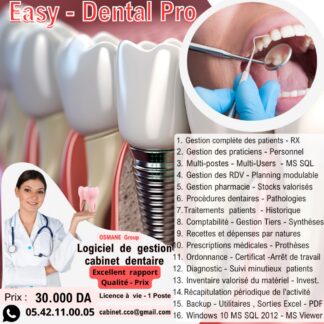 Easy-Dental Pro – Logiciel de Gestion Cabinet Dentaire
